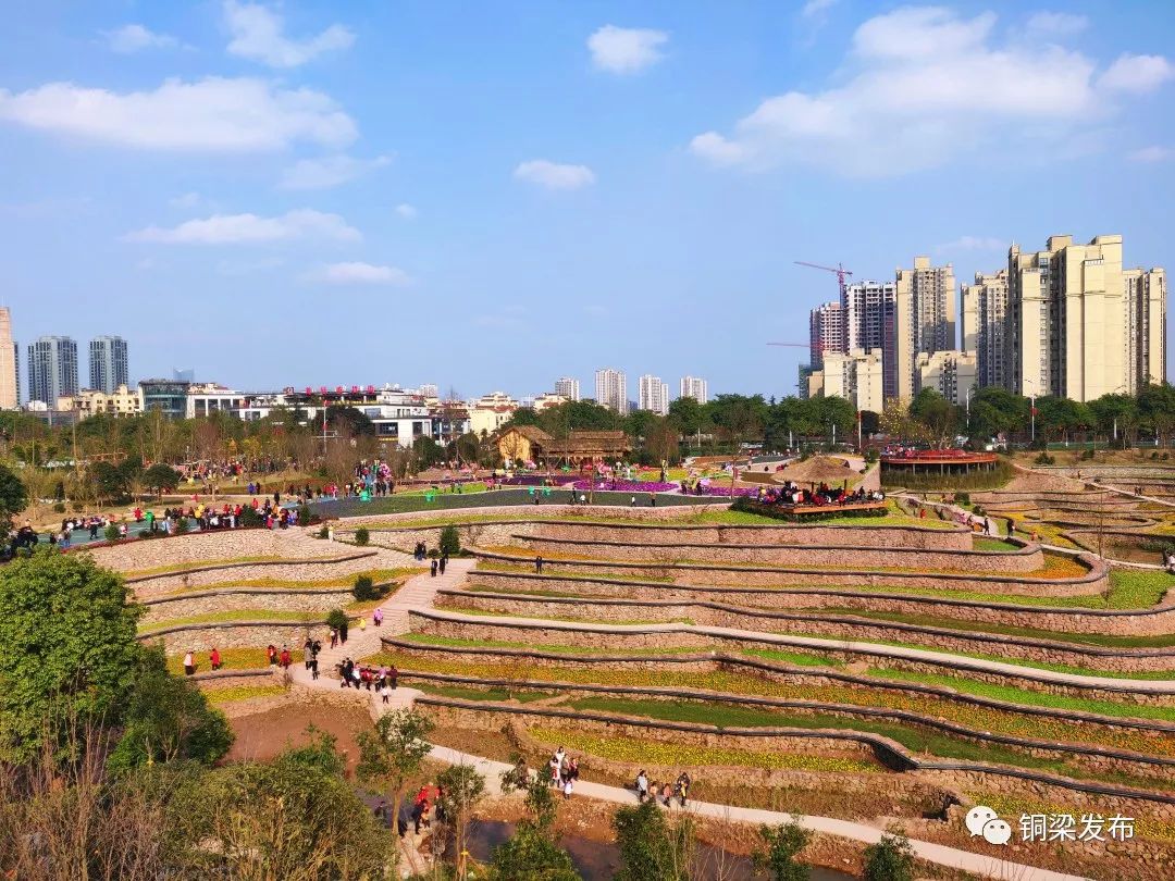 冬日暖阳铜梁望山公园见水公园人从众