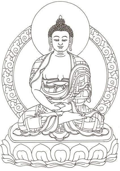 干货难得一见的佛像白描线稿收藏起来放假画