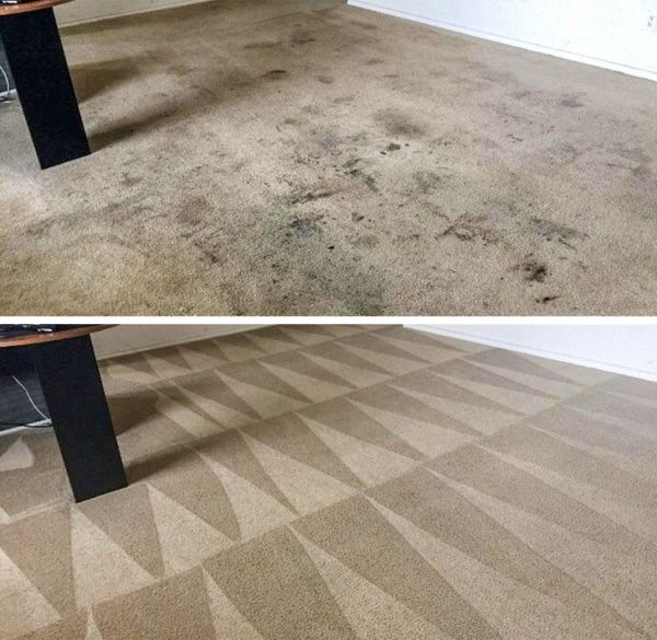 地毯清洗对比图片