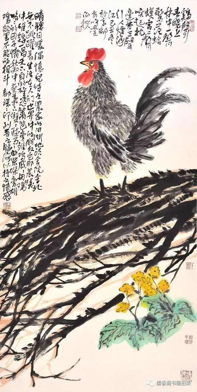 泼辣简约伯揆大写意花鸟画