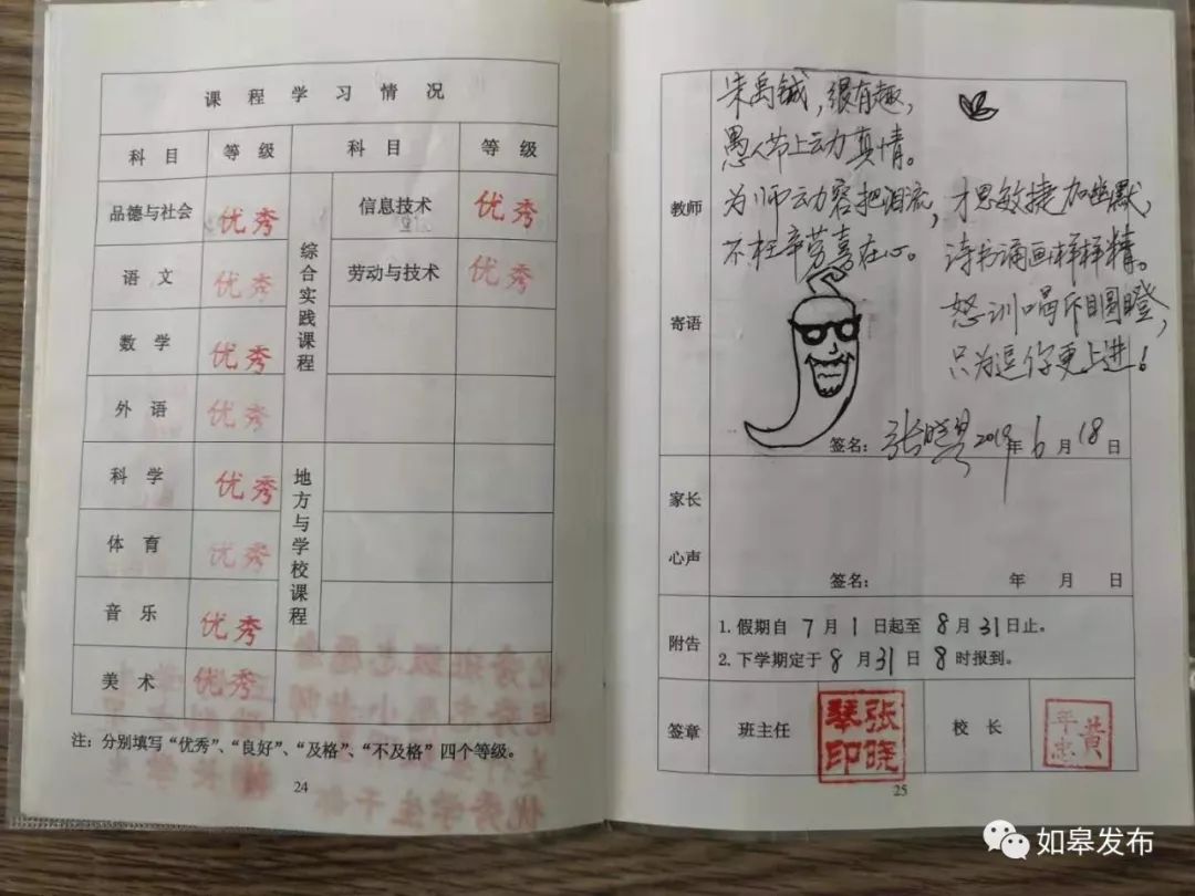 南通这位女老师写在素质报告书上的评语,竟如此"诗情画意"!_如皋