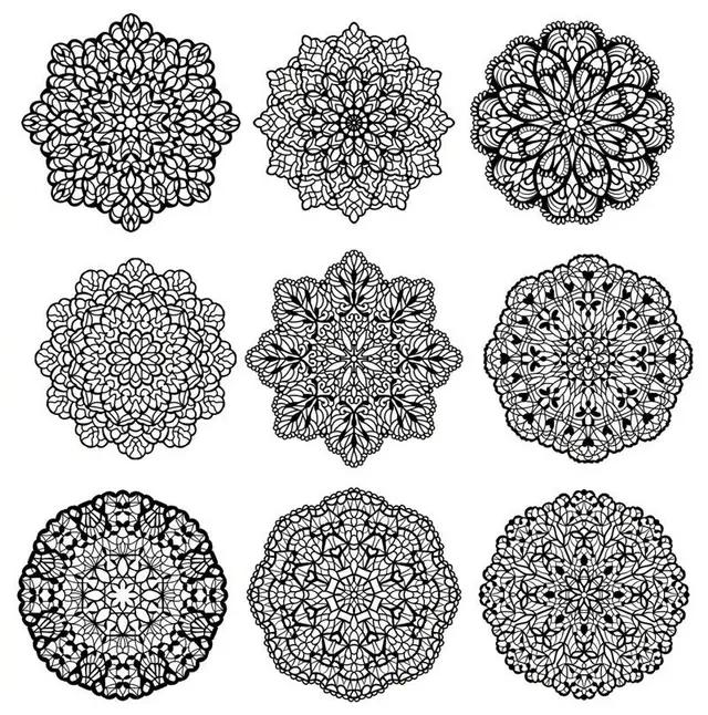 盘曲缠绕的线条构成了禅绕画的基本纹样,多种纹样的自由组合则构成了