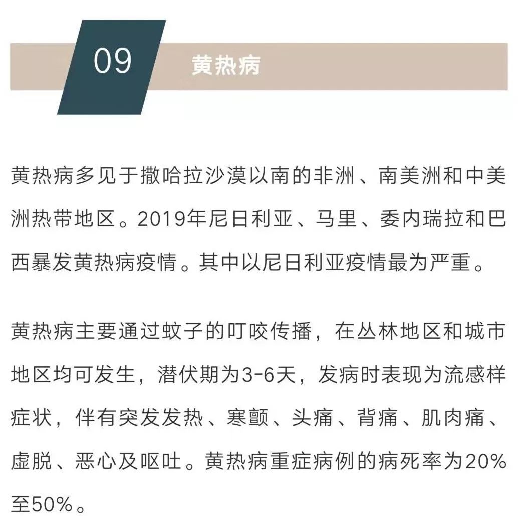 前往美洲,非洲等黄热病流行地区前,应按照要求接种黄热病疫苗,并携带