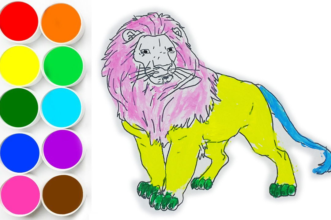 狮子怎样涂色好看图片图片