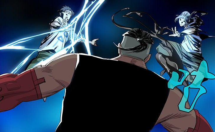 一人之下漫画中,张楚岚和张灵玉同时出手,并将阳雷和阴雷打到同一个