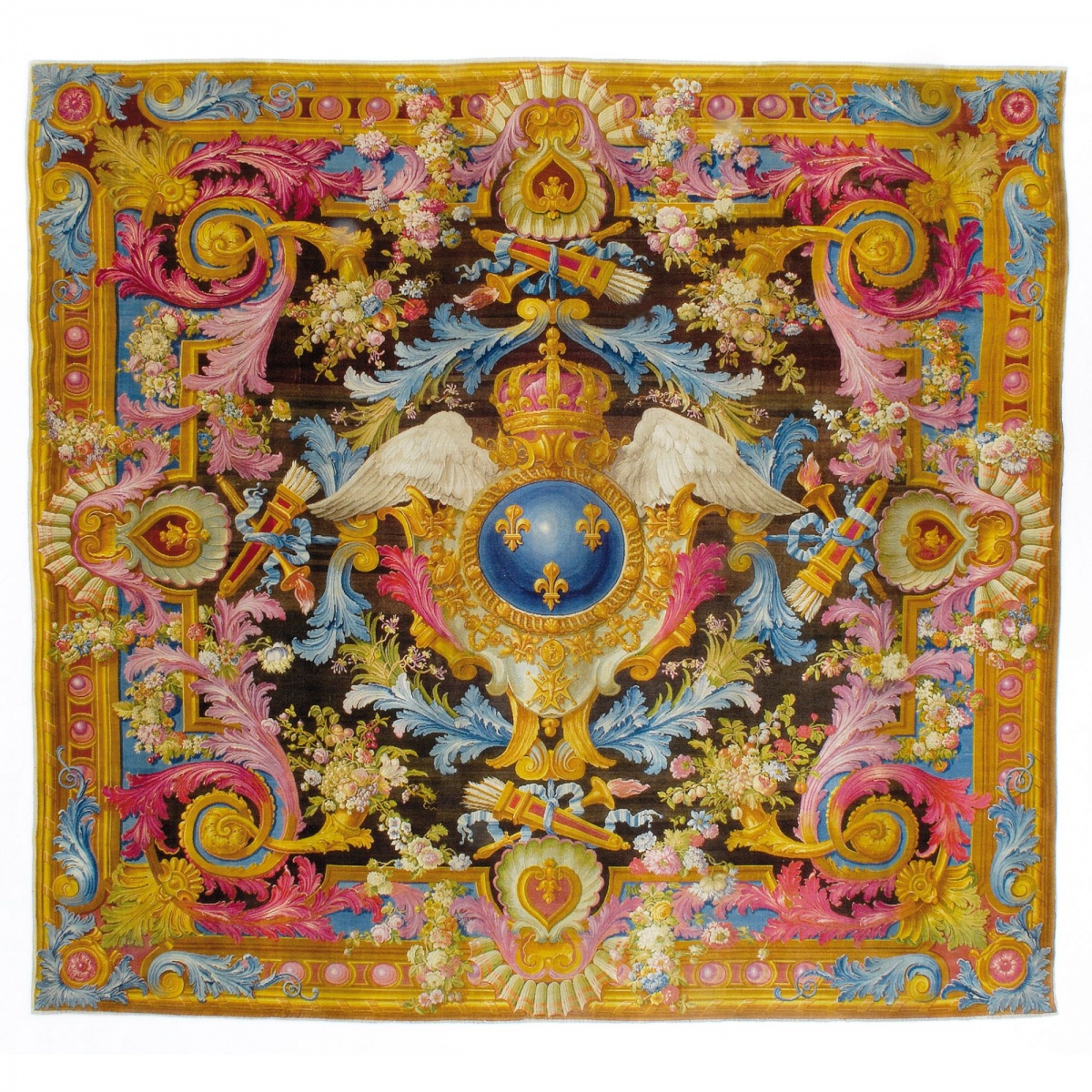 18世纪,由法国皇家地毯工厂生产,为皇室住宅装饰所用,一共三张,图案
