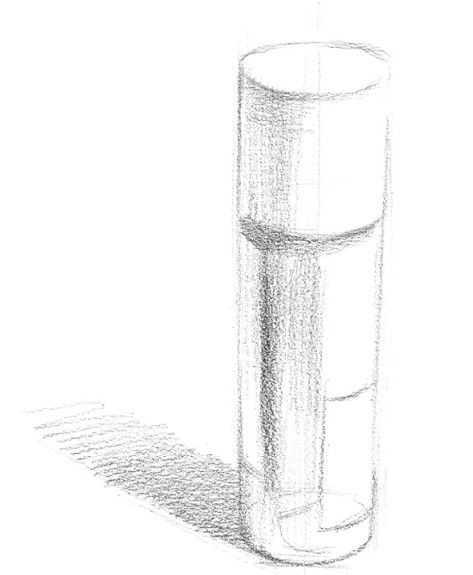 圆柱形杯子素描步骤图图片