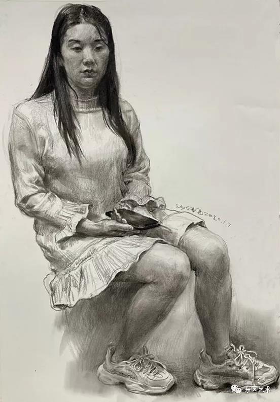 东区教学素描全身像色彩半身像沙伟臣老师2020开年范画全展示