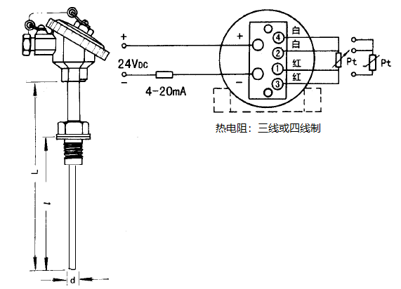 sbwz-2480/236k热电阻一体化温度变送器 安装图片 返回搜