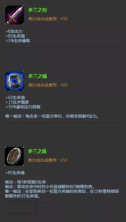 英雄联盟中出现过的那些具有划时代意义的装备大盘点_多兰