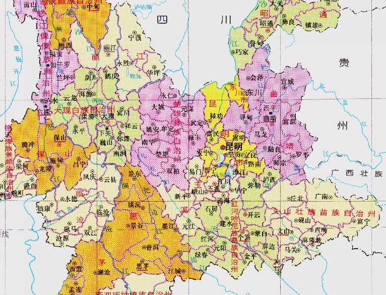 四川与云南交界处地图图片