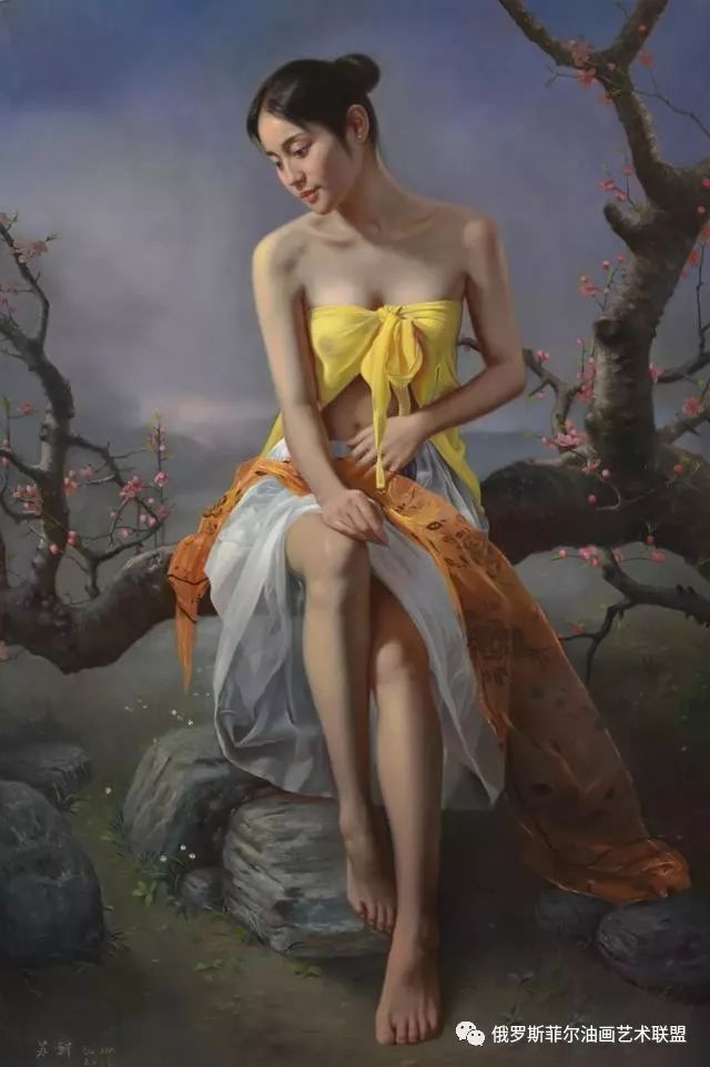 中国艺术家苏新人体油画中的东方女神只有一个字美