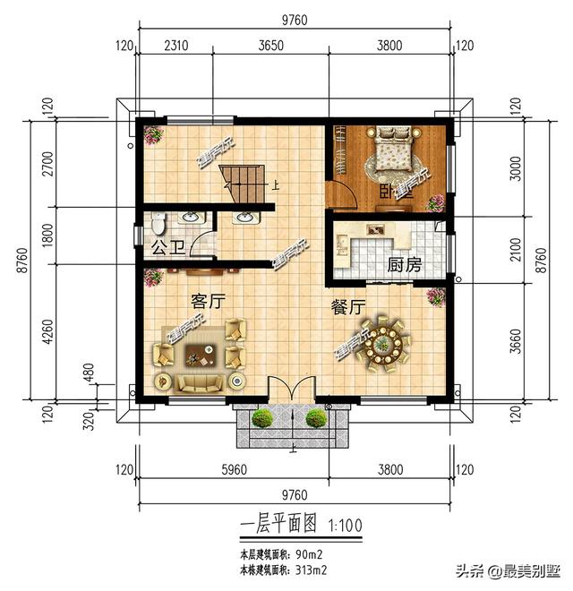 90平小宅基地建豪宅高端大气上档次也就三十来万