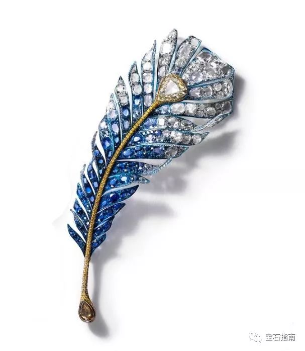 cindy chao 运用蓝宝石及钻石展现立体而分明的色彩层次,营造出羽毛