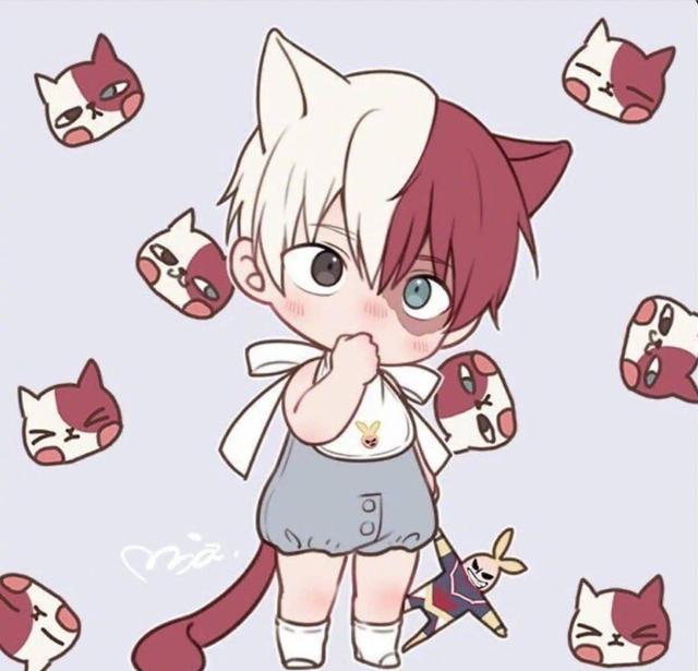 原创宝宝版我的英雄学院:轰总变小猫咪,爆豪眼神依然犀利