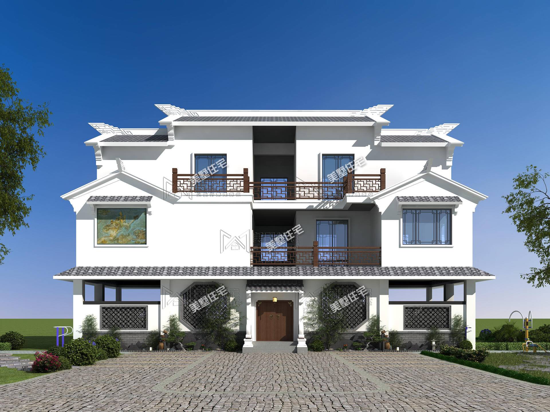 大方实用三层中式小楼架空层书房赛过城里百万豪宅