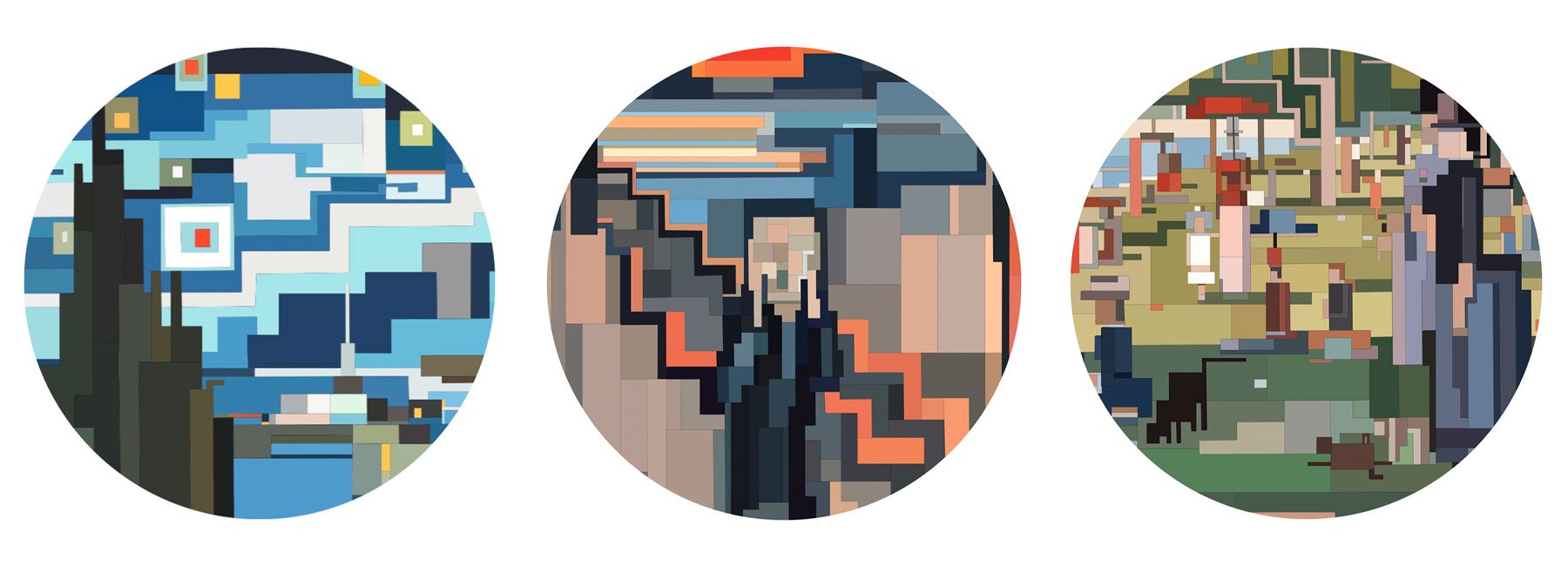 8bit像素风的梵高星夜经典名画还能这样玩