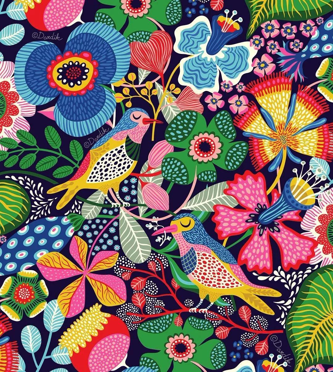 希望美术教育顶级线描插画吹爆她的线条与配色看完忍不住转发分享