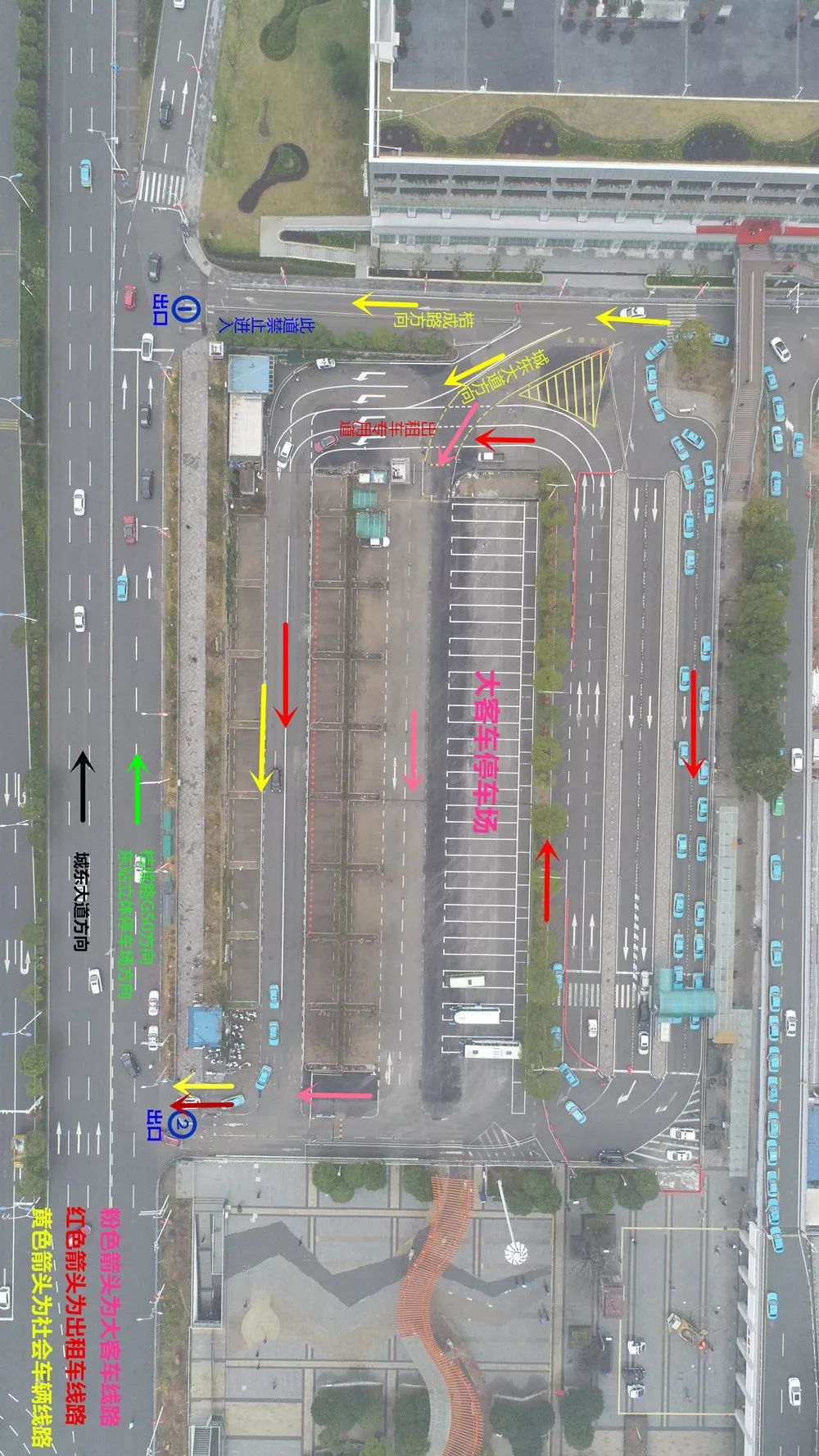 注意宜昌东站停车场进出口有大变化