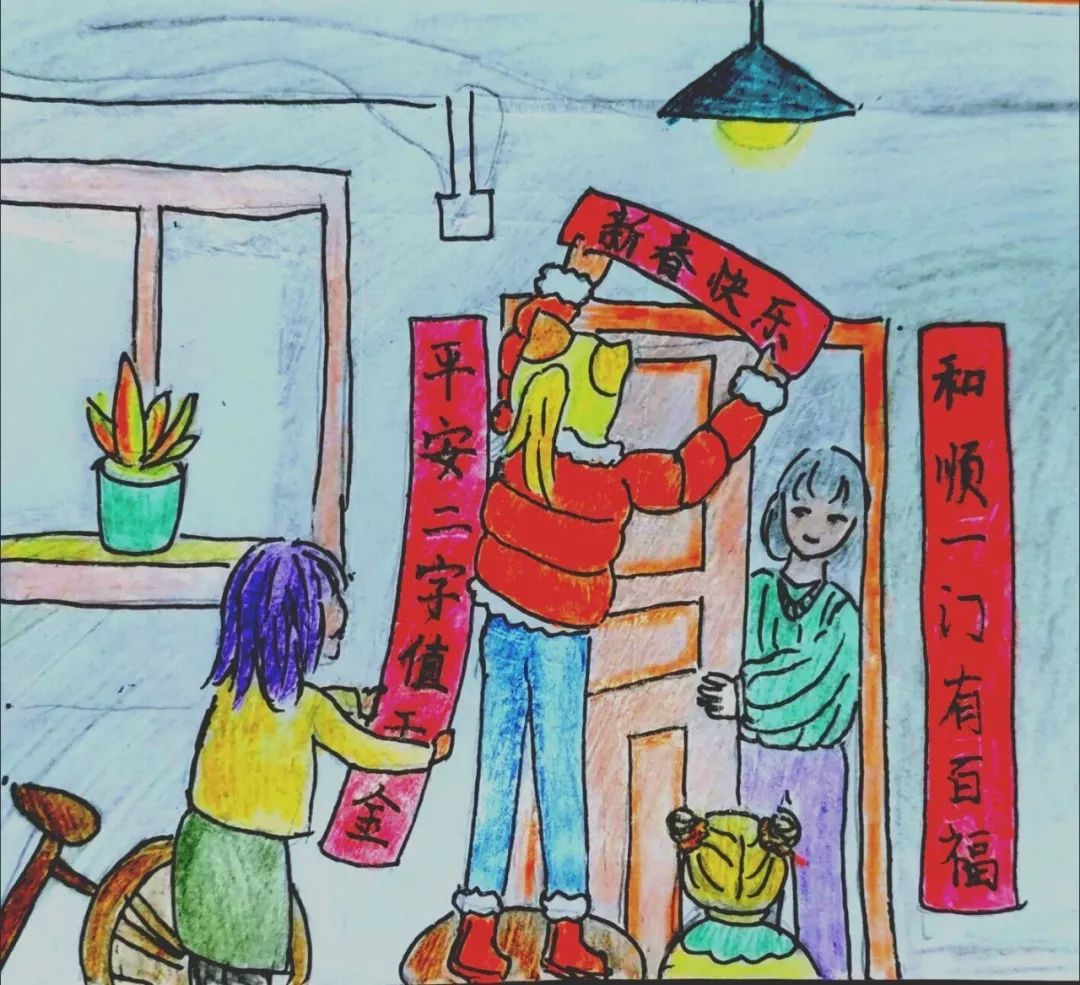 二年级春节绘画日记图片