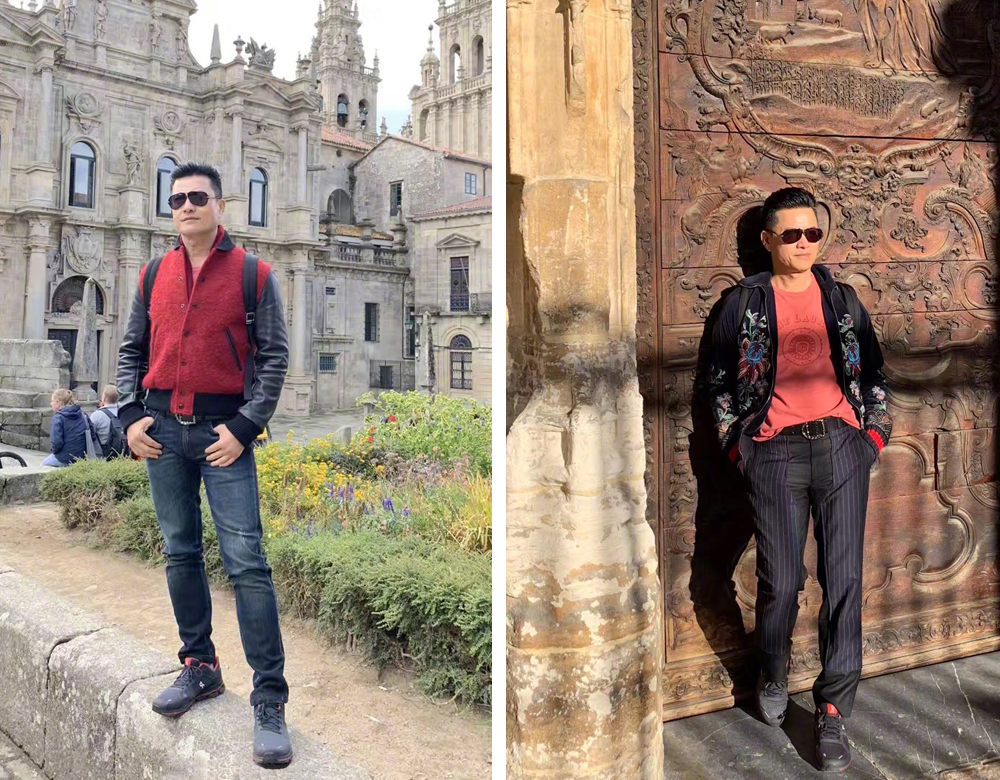 65岁任达华黑西装混搭运动鞋赶时髦,小1岁吕良伟黑金造型气场足