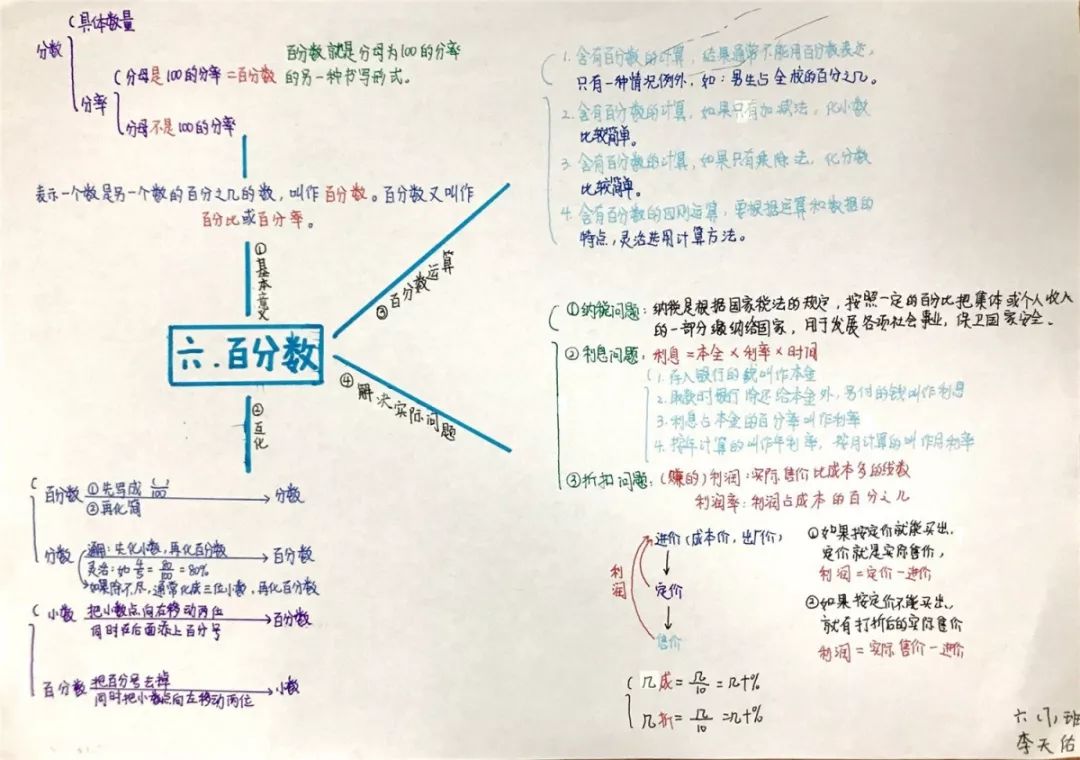 百分数(1)思维导图图片