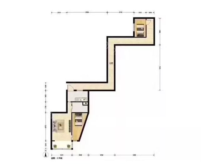 《爱情公寓5》里的胡一菲买的"跑道"房,原型更夸张_户型