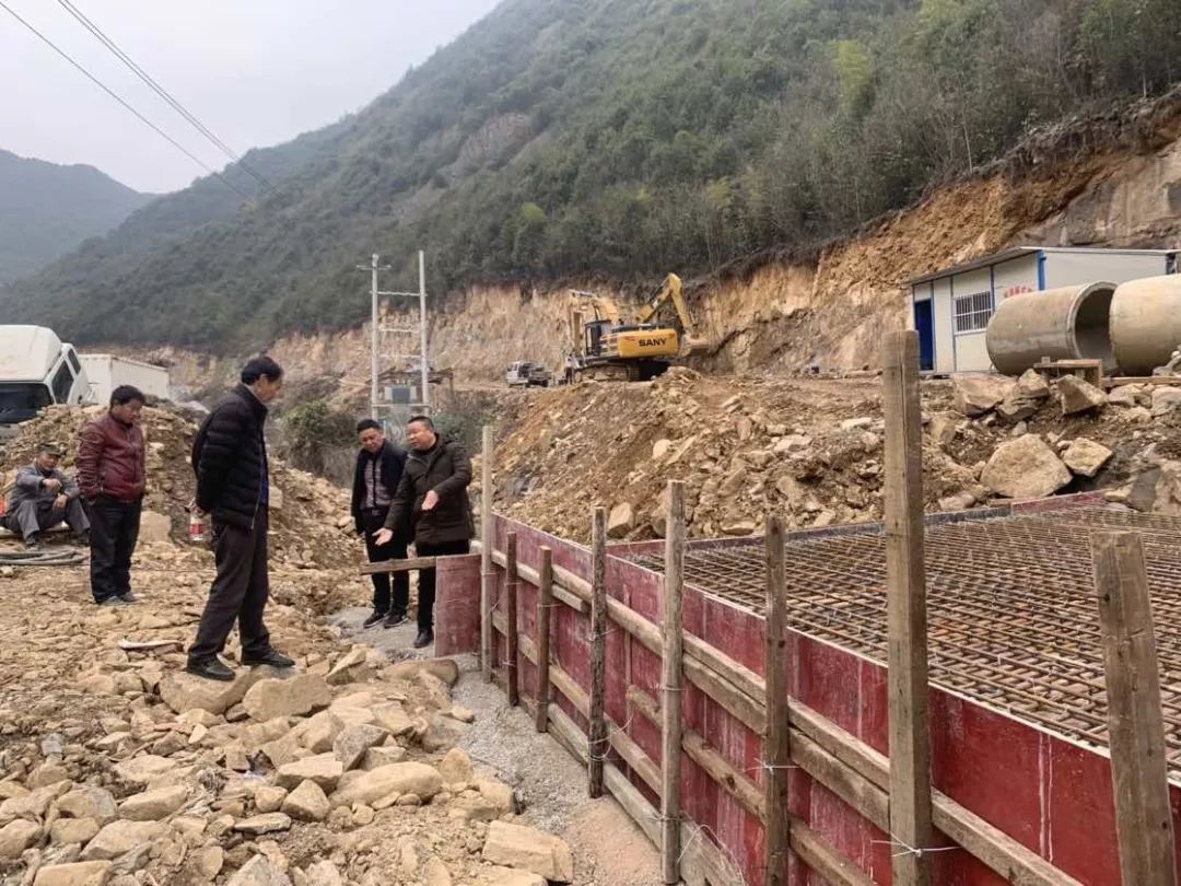 镇党委委员,副镇长姚伟国带领规建办,交通管理人员到施工现场,临水,临