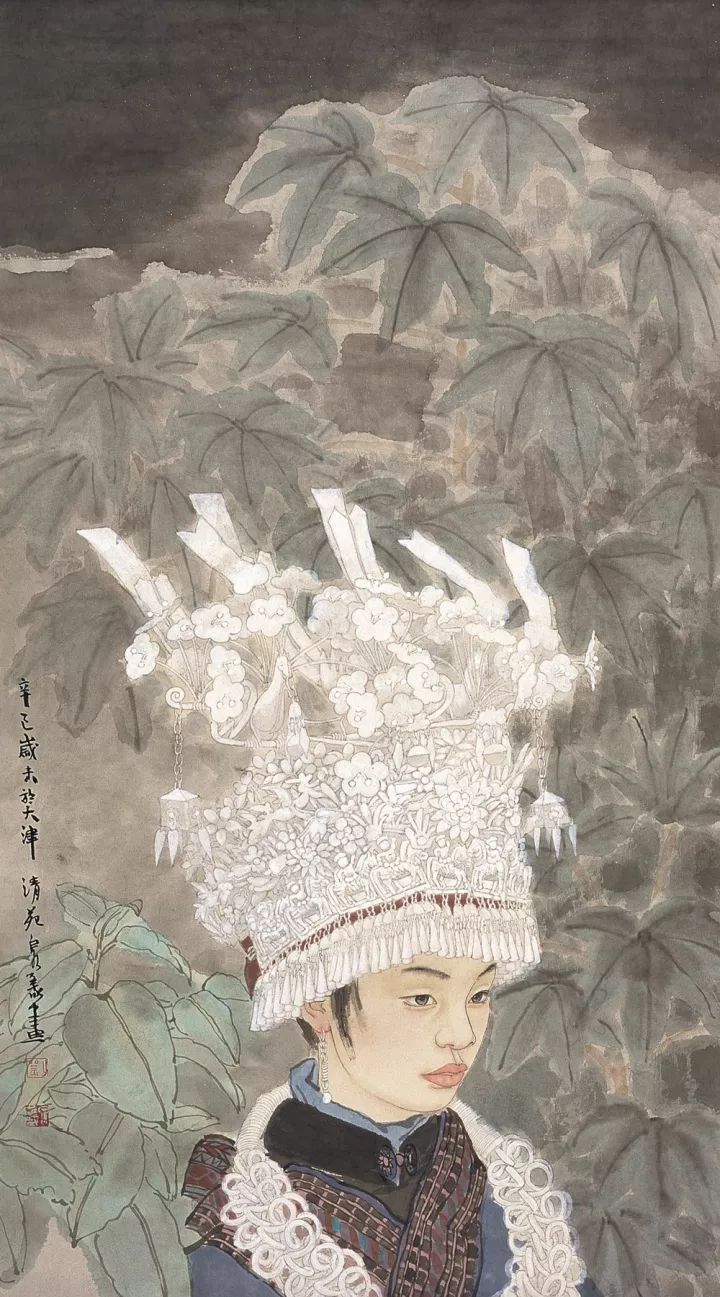 刘泉义|运用工笔画盛装苗女第一人_作品