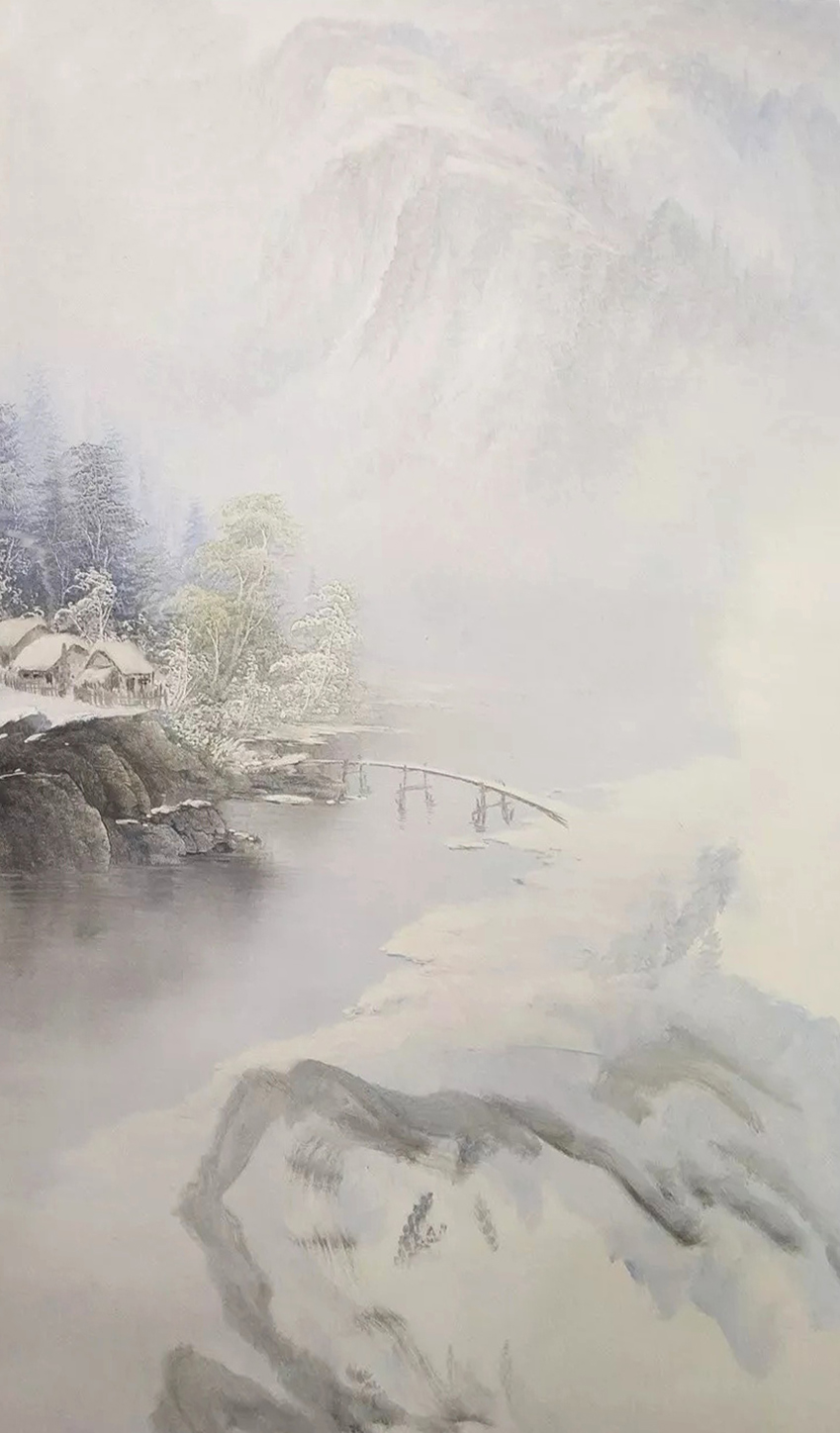 绘画教程29详细刀画山水画冬景白桦树步骤图