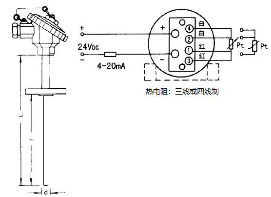 sbwz2480438k热电阻一体化温度变送器