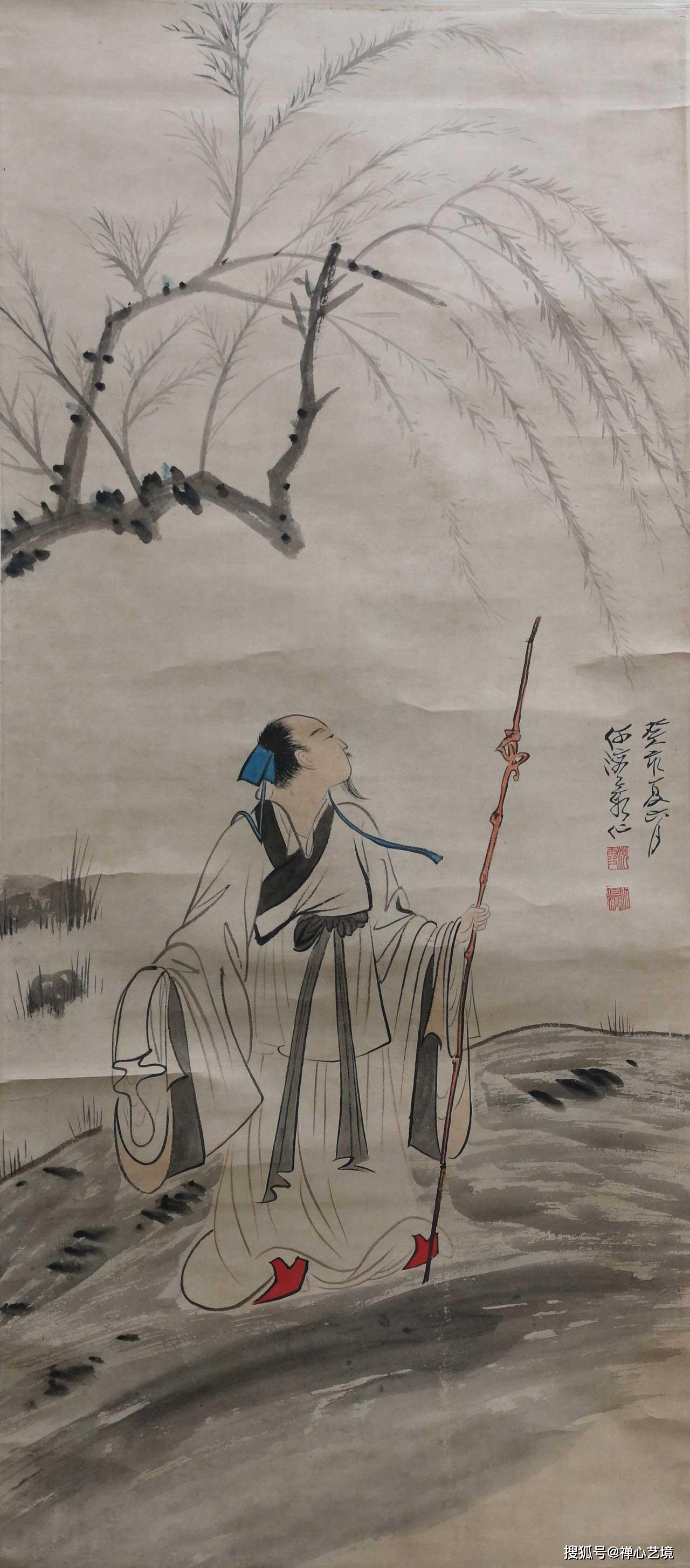 何海霞人物画《高士图》,清新脱俗似神仙!