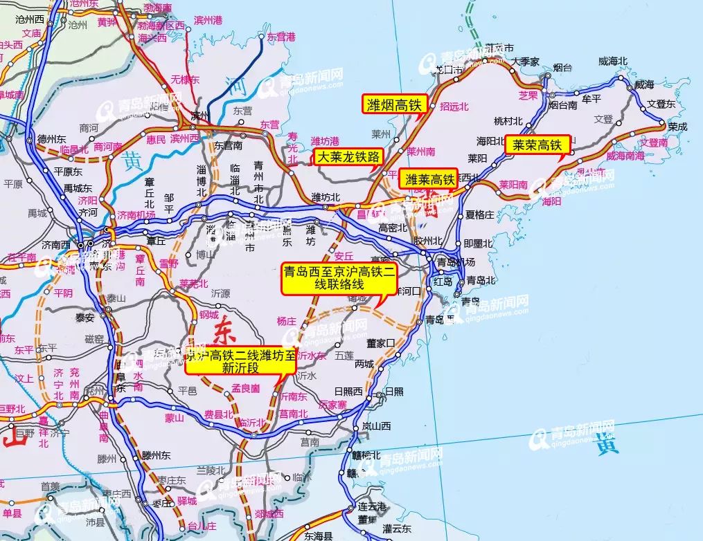 青岛到临沂高铁线路图图片