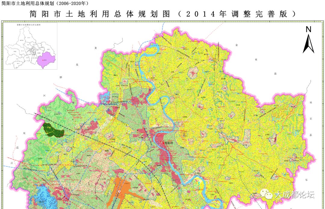 速看成都简阳市土地利用总体规划图现行有效版