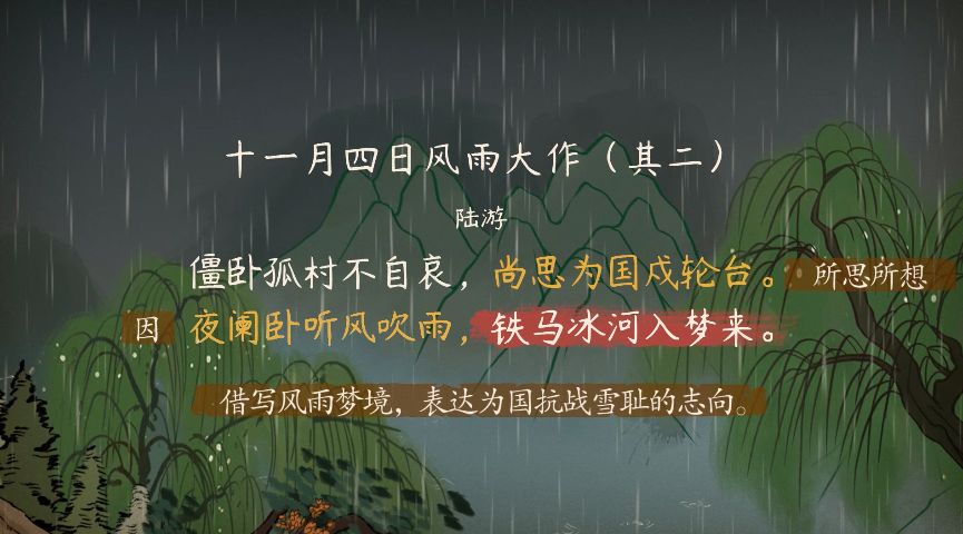 語文大師初中十一月四日風雨大作其二南宋陸游