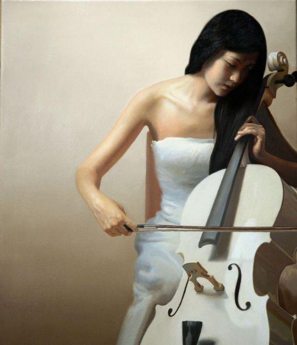 中国画家默涵人体油画欣赏:灵动逼真 美若天仙 _北京