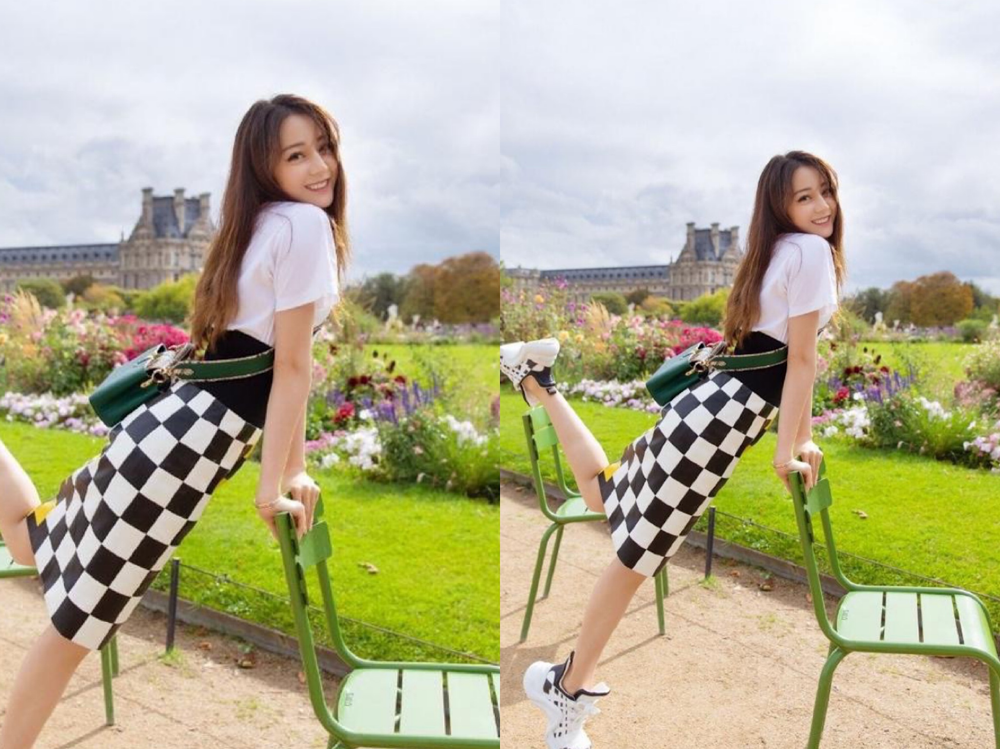 热巴lv新造型,现身巴黎街头,街头少女感十足!