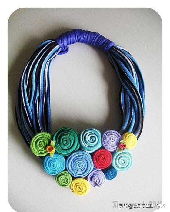 编绳作品彩绳子卷卷串串简单款式项链送给不一般的你