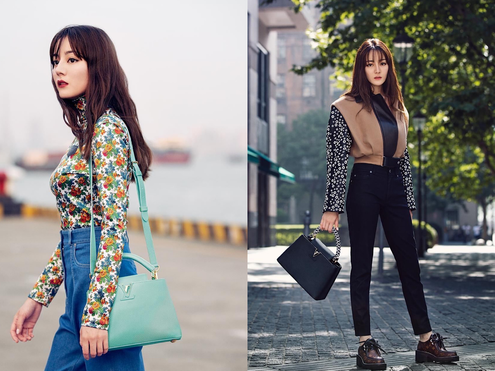 热巴lv新造型,现身巴黎街头,街头少女感十足!