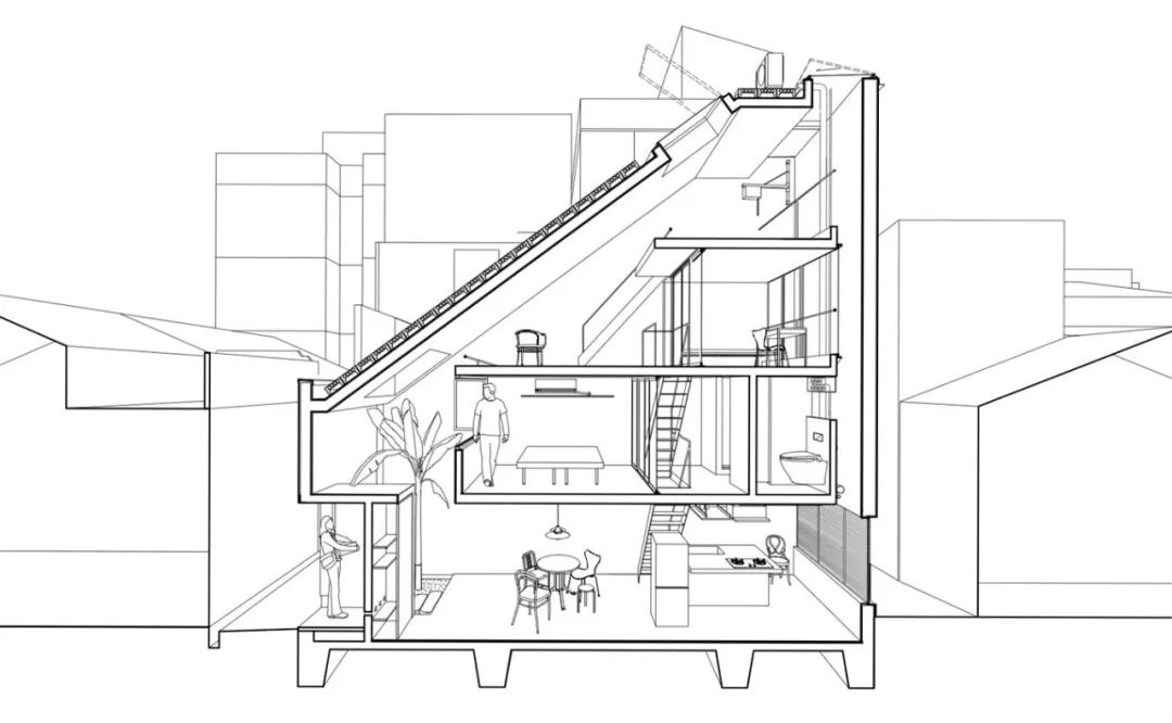 这样加起来,整个室内面积就扩张到了70平,比之前的可用面积翻了2倍还