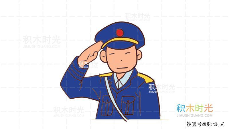 警察简笔画教程画警察简笔画积木时光简笔画