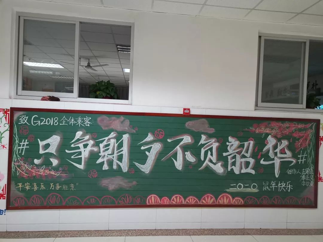 猪年脚步渐远去鼠年板报送祝福2018级新年祝福板报汇展