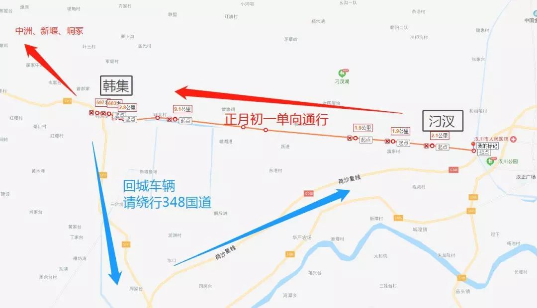 汉川g348国道线路图图片