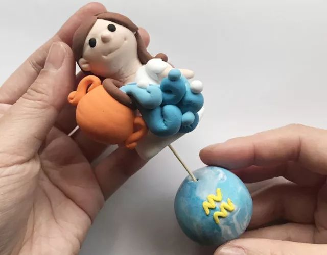 12星座原创手工,水瓶座粘土手作全步骤图等你免费来学!