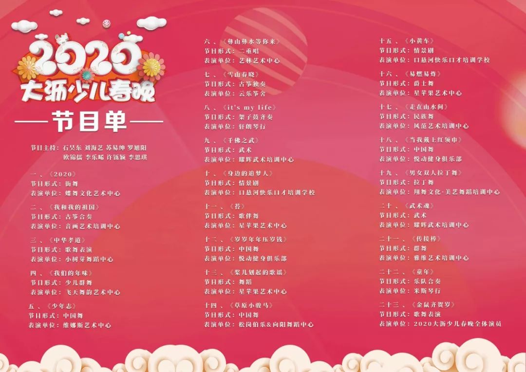 大年初二2020大沥少儿春晚热辣开show节目单