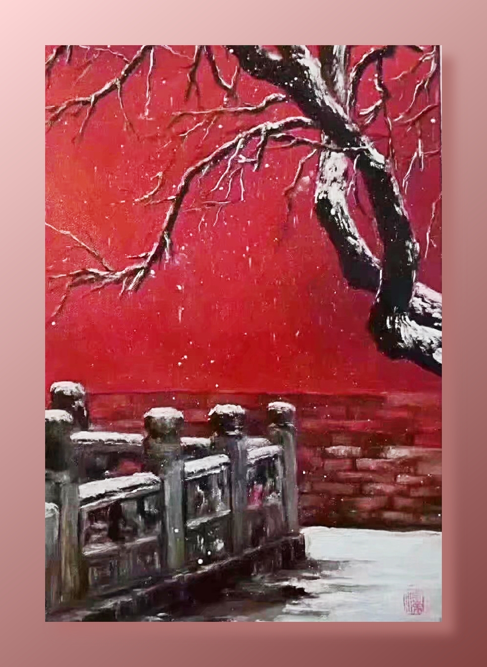 雪落下的声音闭着眼睛幻想它不会停~其实画这类画的很多,水彩油画等等