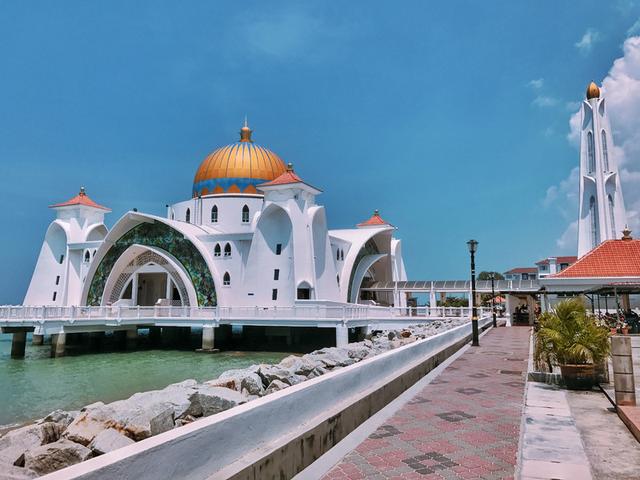 海上清真寺 马六甲图片