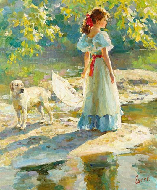 俄罗斯艺术家弗拉基米尔古谢夫浪漫主义油画作品欣赏