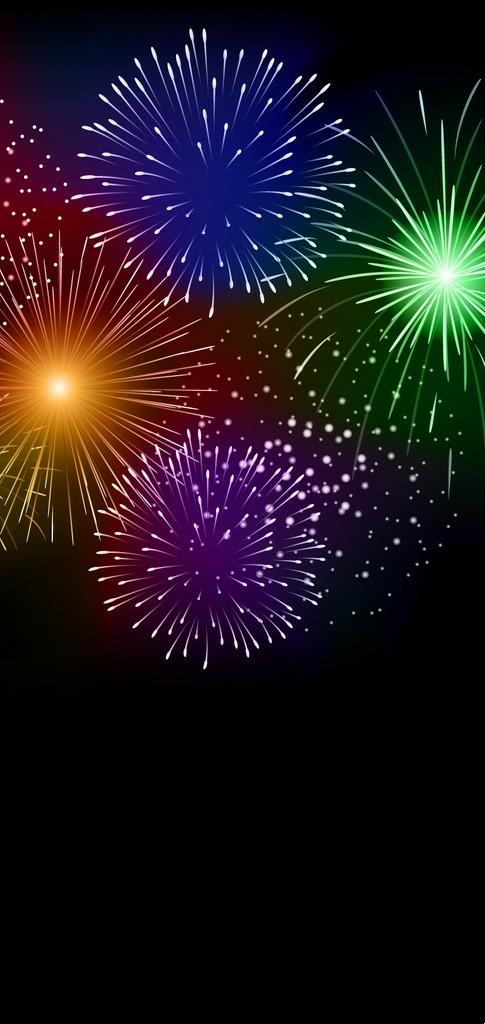 璀璨烟花全面屏壁纸,新年好