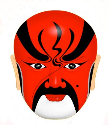 设计:李根在(中国台湾)红黑色的关公脸谱在京剧中代表的是正义,而由永